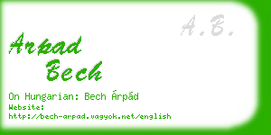 arpad bech business card