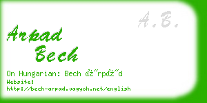 arpad bech business card